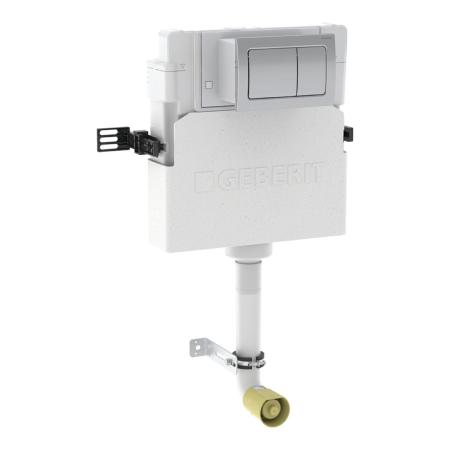 Geberit Alpha Concealed Cistern 12cmD, plus Alpha01 Square Flush Plate 109.013.21.1