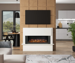Be Modern FLARE Fairview 63" Floorstanding Electric Fireplace in Ash White 61840