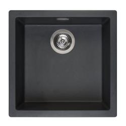 Reginox Amsterdam 40 Black Silvery Single Bowl Granite Sink