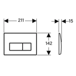 Geberit Kappa50 Dual Flush Plate Gloss Chrome 115.260.21.1