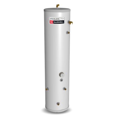 Gledhill StainlessLite Plus Unvented Indirect Slimline 210L Hot Water Cylinder PLUIN210SL