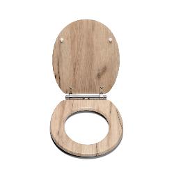 Croydex Corella Grey Wood Effect Flexi-Fix Toilet Seat WL605231H