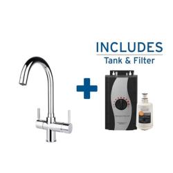 InSinkErator Roma 3N1 J Shape Instant Hot Water Tap Chrome with Tank and Filter 45153 +44983