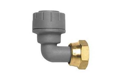 Polypipe PolyPlumb Bent Tap Connector 15mm x 1/2” (Brass Connecting Nut) PB1715