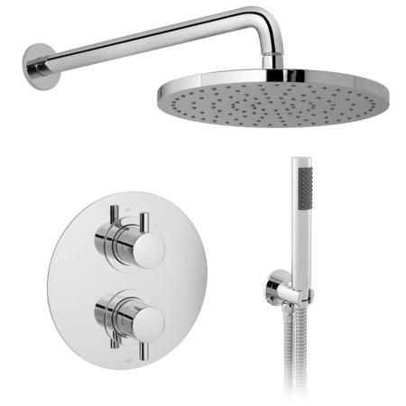Vado DX Celsius 2 Outlet Thermostatic Shower Set Round Back Plate DX-172251-CELRO-CP