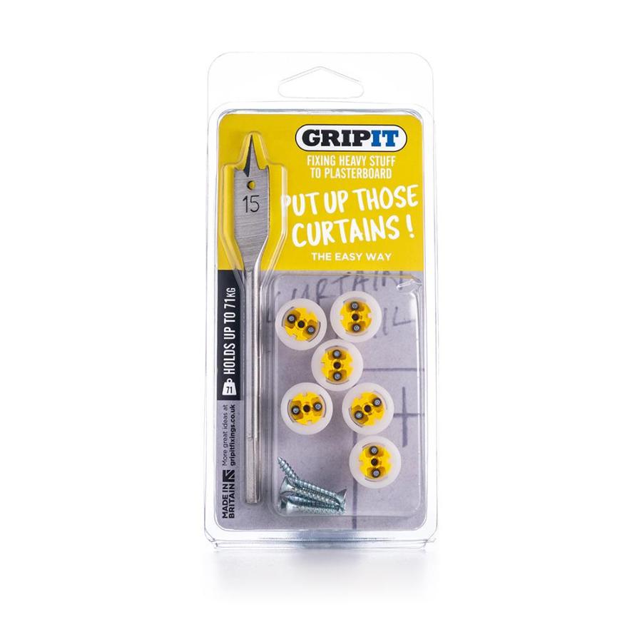 Gripit Complete Curtain & Bling Fixing Kit Holds Up To 71kg