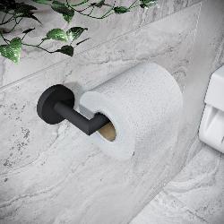 Croydex Flexi Fix Matt Black Epsom Toilet Roll Holder QM481121