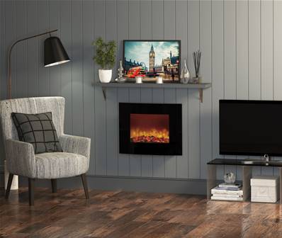 Be Modern 25” Quattro Wall Mounted Electric Fire Curved 35130