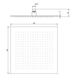 Villeroy & Boch Universal 350mm x 350mm Square Shower Head Chrome TVC00000600061