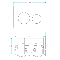 Viva Skylo Ultra10 Gloss Chrome Dual Flush Plate ULTRA10