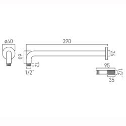 Vado Round Easy Fit Shower Arm WG-EFSA/RO-C/P