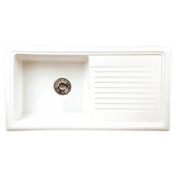 Reginox Traditional White Ceramic 1 Bowl Kitchen Sink with Waste Included - RL304CW