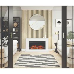 Bemodern Salehurst Grande 52" Timber Electric Fireplace in Ash White SALEH-AW-36ROD