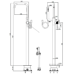 Abacus ISO PRO Freestanding Bath Shower Mixer Matt Anthracite TBTS-446-3602