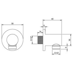 Villeroy & Boch Universal Round Shower Wall Outlet Matt Black TVC000456000K5