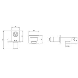 Villeroy & Boch Universal Square Shower Wall Outlet Matt Black TVC000457000K5