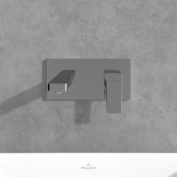 Villeroy & Boch Architectura Square Wall Mounted Single Lever Basin Mixer Chrome TVW12500300061