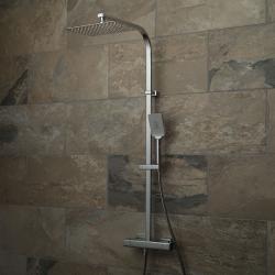 Vado Phase Adjustable Square Thermostatic Shower Column Chrome PHA-149RRK-CP