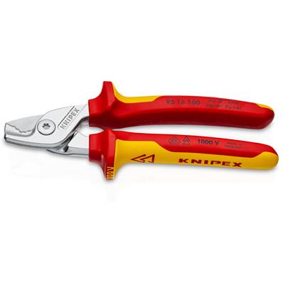 An image of Knipex Stepcut Cable Shears Insulated Vde Chrome-plated Multi-component Grips 16...