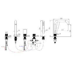 Abacus ISO PRO Deck Mounted 5TH Bath Shower Mixer Matt Anthracite TBTS-446-3222