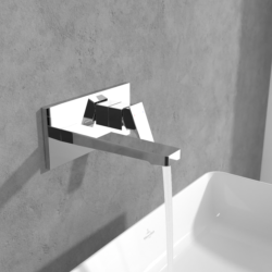 Villeroy & Boch Architectura Square Wall Mounted Single Lever Basin Mixer Chrome TVW12500300061