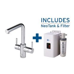 InSinkErator 4N1 Touch L Shape Instant Hot Water Tap Chrome with Tank and Filter 45356-ISE+45094