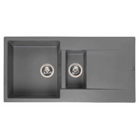 Reginox Amsterdam 15 Grey Silvery Granite - 1.5 Bowl Kitchen Sink with Waste Included