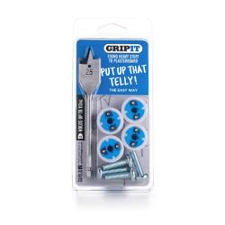 Gripit Complete TV Wall Bracket Fixing Kit - Holds up to 113kg