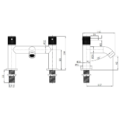 Abacus ISO PRO Deck Mounted Bath Filler Matt Anthracite TBTS-446-3202