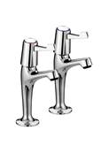 Bristan Lever Chrome Plated High Neck Pillar Taps with Ceramic Disc Valves VAL2 HNK C CD