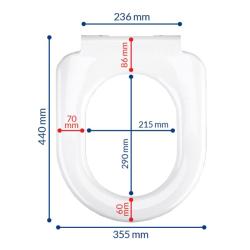 Thomas Dudley 323925 Esme Soft Close White Toilet Seat - Thermoset, Quick Release Mechanism