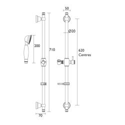 Bristan Single-Function Slide Bar Shower Kit KIT106 C