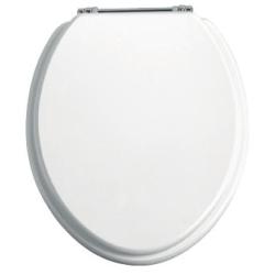 Heritage Soft Close Toilet Seat - White Gloss with Chrome Hinges TSWGL101SC