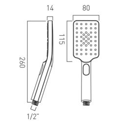 Vado Nebula Square 3 Function Handset NEB-HANDSET-SQ-DB-CP