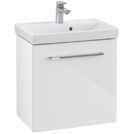 An image of Villeroy & Boch Avento Crystal White 550mm Wall Hung 1 Door Washbasin and Vanity...