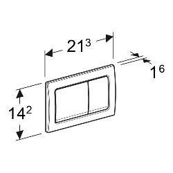 Geberit Alpha01 Square Dual Flush Plate - Chrome 115.055.21.1