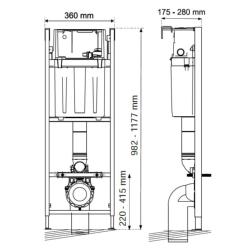 Wirquin Initio 1m Wall Hung WC Frame 50120565