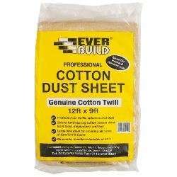 Everbuild Professional Cotton Dust Sheet 12ft X 9ft (3.6m X 2.7m)
