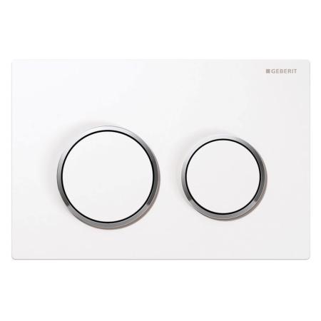 Geberit Omega20 Dual Flush Plate - White/Gloss Chrome 115.085.KJ.1