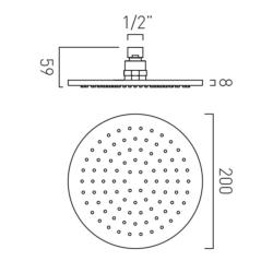 Vado Nebula Round Shower Head 200mm (8”) Diameter NEB-RO/20-CP