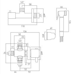 Vado Luxury Thermostatic Shattaf Kit XSH-SHATTAF/163-C/P