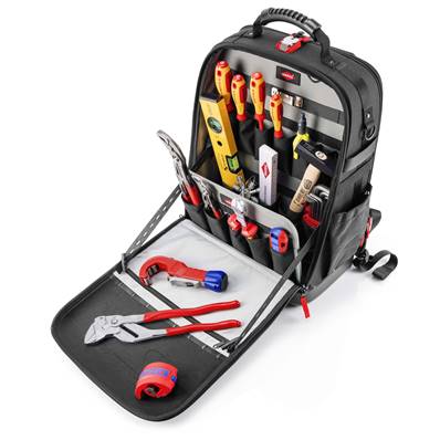 An image of Knipex x18 Piece Plumbing Set in Modular Backpack 00 21 50 S