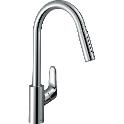 hansgrohe Focus M41 Single Lever Kitchen Mixer Tap with Pull Out Spray 31815000