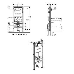 Geberit 112cmH Alpha Frame & Cistern for Wall-Hung WC 458.039.00.2
