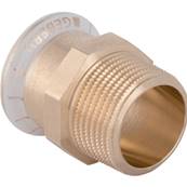 Geberit Mapress Copper Adaptor with Male Thread: CC499K, d=28mm, R=1" - 61708