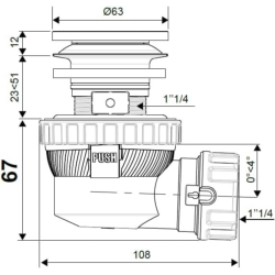 Wirquin Nano 6.7 Quick Clac All-in-One Basin Waste & Trap Chrome 30724233