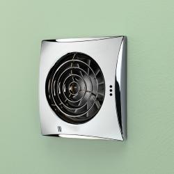 HIB Hush Wall Mounted Bathroom Fan with Timer & Humidity Sensor Chrome 33200