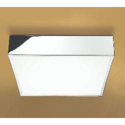 HIB Inertia LED Illuminated Square Chrome Ceiling Light 0680
