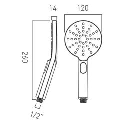 Vado Nebula Round 3 Function Handset NEB-HANDSET-RO-DB-CP