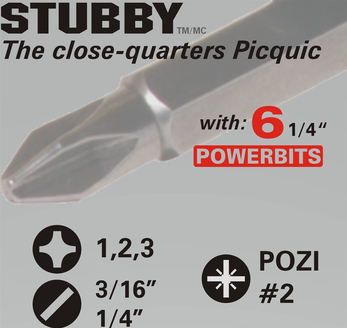 Picquic Stubby Multi Screwdriver Orange Opaque PICQUICSTB